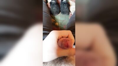 Teen gay porn jerks and cums on his socks