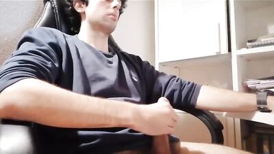 Boys porn jerking uncut hairy penis