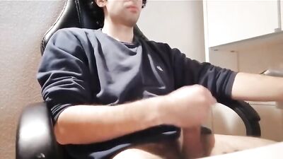 Boys porn jerking uncut hairy penis