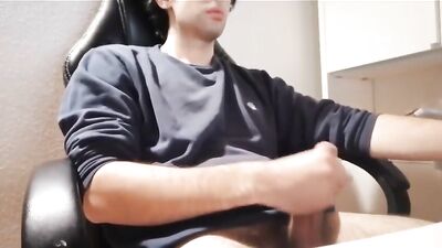 Boys porn jerking uncut hairy penis