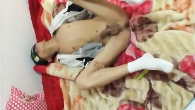 Chinese masked boy fucked by friend bare