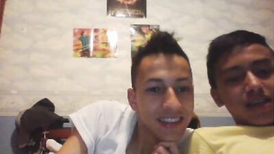 Two Young Latin Lads Spunking For The Fake Girl