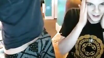 Straight boys porn plays with his friend on webcam
