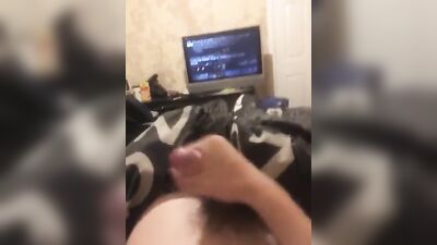 Teen gamer boys porn wanking in bed