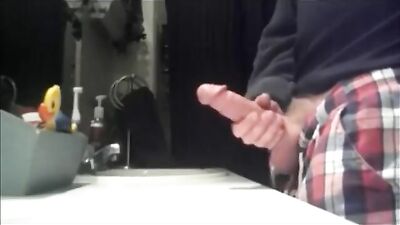 Dirty wank bathroom counter big cock boys porn cum
