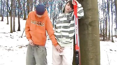 A Boy Sucks His Friend On The Ski Hill