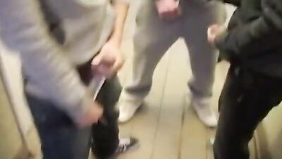 Public Toilet Cumshots: Amateur Handjobs in the Stalls