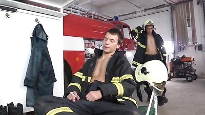 Three Randy Firemen: HD Bareback Threesome Action!