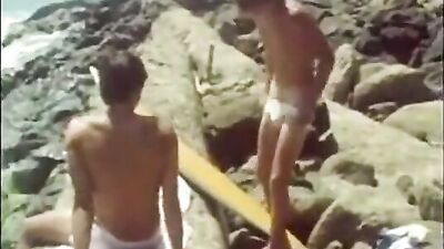 Surfer Beach Fun: Amateur Cum Shots with Blond Boys on the Sand