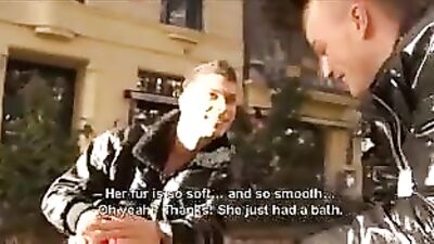 Walking the dog bareback action - Mets new adventure!