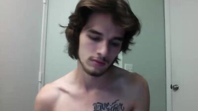 His tattooed chest: Amateur Cum Shots Handjob - A Gay Porn Adventure!