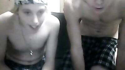Two Boys Masturbating Side-By-Side - Cum Shots Web-Cam