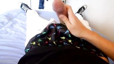 Satiny Smile Spurting Twink Cumshot