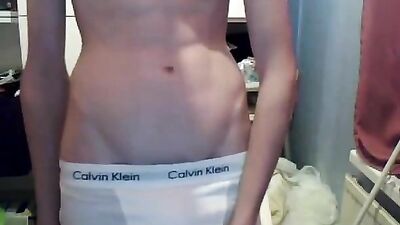 Hung skinny teen wanks and selfsucks