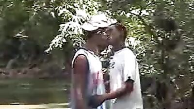 Two boys in the river: Action Bareback Cum Shots