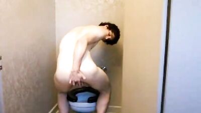 Gay Teen Boy Jerks Off in the Toilet - Amateur Cum Shots Handjob!