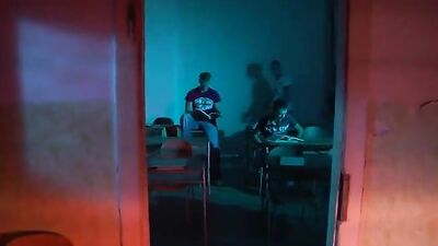 Classroom Frenzy - Hardcore Gay Porn Threeway Bareback Action Cum Shots!