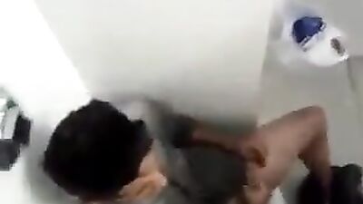 Exposed! Gay Voyeur Handjob in the Toilet!