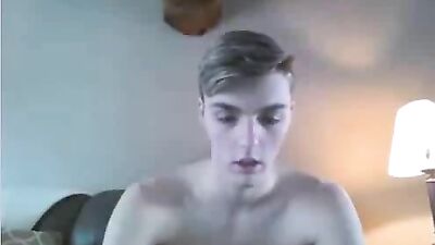 Blond Handsome Boy Amateur Cum Shots Explosion!