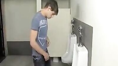 School Restroom Good-Looking And Uninhibited: Gay Porns Wildest Showdown!
