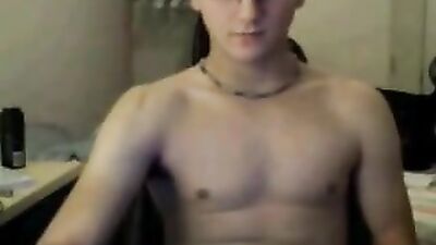 College Cum Shot Handjob - Twink Webcam Fun!