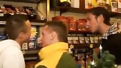 German Boys Go Wild in Sex Shop - Action!