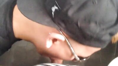 Blowjob on the stairs - Amateur Asian Cum Shots!