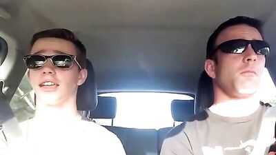 Lip Sync Road Trip Dads: Father and Son Bonding in the Shower!