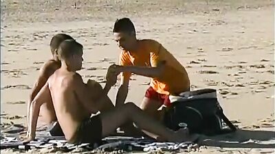Gay Porn - Beach Cumshots Oral Public Outside Threesome