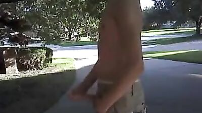 Public Outside Driveway Wank: Raw Hardcore Gay Porn!