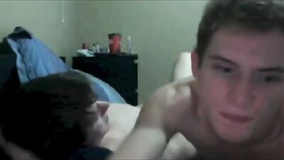 Young Twink Couple Bareback Blowjob Cum Shots - Explosive Amateur Action