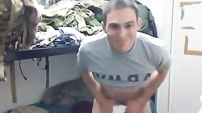 Boy Next Door: Military School Towel Wank Exposed!