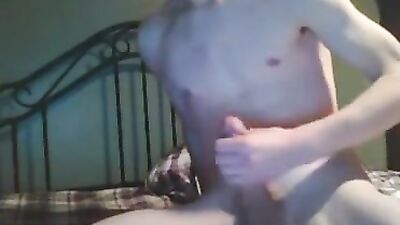 Young Guy With Big Cock Cums On Cam - A Solo Handjob Experience!