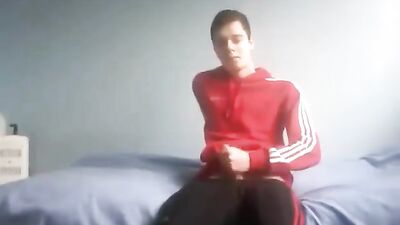 Young Handsome Greets and Masturbates! - Amateur Cum Shots Handjob