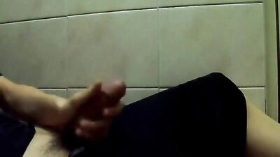 Young Mans Bathroom Adventure: Exploring Amateur Cum Shots and Handjobs