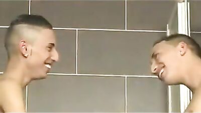 Double Dicks in the Changing Room: Hot White Guy with Twins