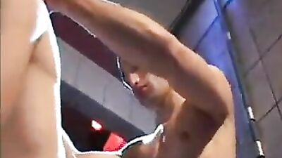 Young Threesome Heats Up in the Club Bathroom!