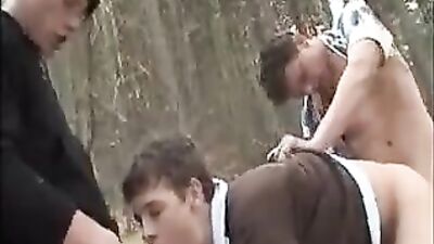 Forest Fuck Fest: Raw Bareback Action!