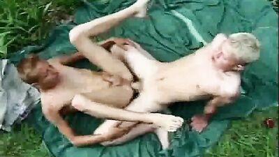 Blond twinks outdoors: Hardcore action in the wild!