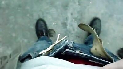 Stair Solo: Hardcore Wanking on the Steps!