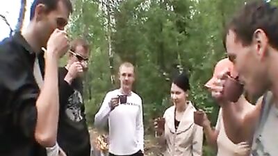 Forest Fuck Fest - A Group Of Horny Teens And Guys In Action!