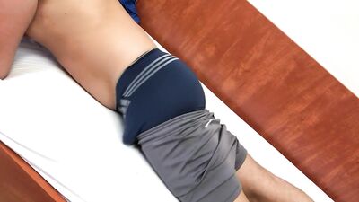 Boys porn creampie trough underwear