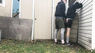Teens gay young boys porn bumming in the back yard