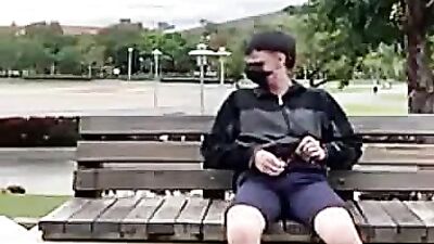 Outdoor Pleasures: Asian Amateur Jerks Off in Public!