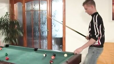 Blond Bareback Boys Pool Table Fuck: Cum Shots Reign Supreme!
