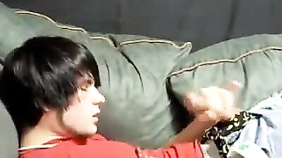 Emo Boy Blows Load into His Hair: Solo Explosion!