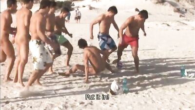 Beach Soccer Hunks: Action-Packed Thrills on the Sand!