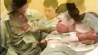 Bareback Threesome - 3 Boy Sandwich!