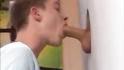 Young stud takes big cock: Action in every orifice!