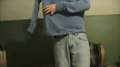 Gay Porn Solo in the Living Room